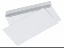 Balti popieriniai vokai C65,115x230mm Klijavimas per ilgaji krasta , 20 vnt