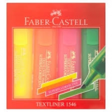 Teksto žymekliai Faber-Castell superfluorascensiniai 4 spalvos