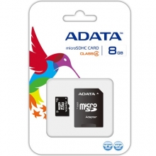 Atminties kortelė ADATA 8GB, micro SDHC(CL4), su adapteriu