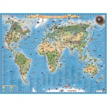 Pasaulio žemėlapis vaikams. 68x50 cm