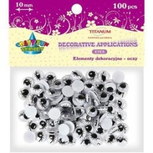 Akytės judančios su blakstienomis 10mm, 100vnt.