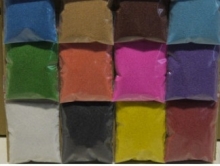 Spalvotas smėlis maišelyje įvairių spalvų Arenart