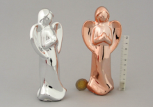 Angeliukas 15.5cm keramika, metalizuotas sidabro arba aukso spalvos