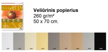 Veliūrinis popierius 260 grm², 50*70cm.juodas