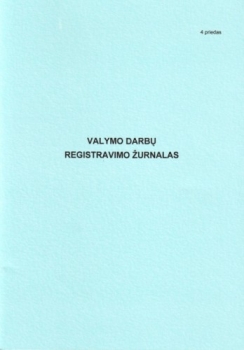 Valymo darbų registravimo žurnalas