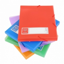 Dėklas dokumentams College CRYSTAL, A5,25mm., su gumelėmis, įvairių spalvų