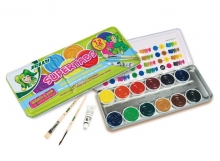 Akvareliniai dažai 12spalvų, metalinėje dėžutėje SUPERTABS CLASSIC (2tep.+tempera