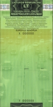Įdėklas autotransporto, registracijos liudijimui