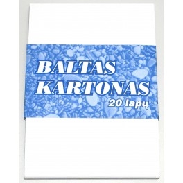 Kartonas baltas A5, 250g. 20 lapų, Lietuva