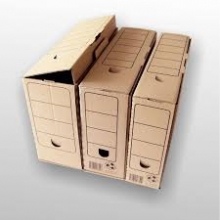 Archyvinė dėžė su spauda rudo gofro kartono 335x325x105mm