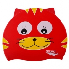 Plaukimo kepuraitė silikoninė SPURT vaikiška, raudonas Katinas RED CAT