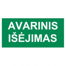 Lipdukas avarinis išėjimas PV 180X100mm