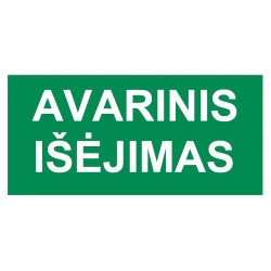 Lipdukas Avarinis išėjimas šviečiantis FV 180X100