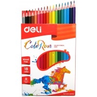 Spalvoti plastikiniai pieštukai 18sp. ColoRun Deli