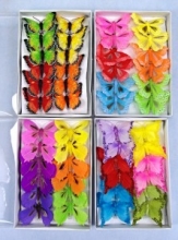 Dekoratyvinis drugelis 6cm margas įv.spalvų