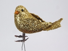 Dekoratyvinis paukščiukas blizgus bronzinis