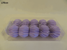 Girlianda rutulinė 10 kamuoliukų 7.5cm LED violetinė