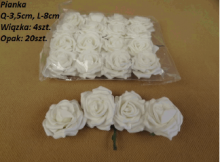 Dekoratyvinės rožytės 4vnt. baltos spalvos