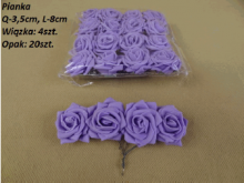 Dekoratyvinės rožytės 4vnt. violetinės spalvos