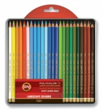 Pieštukai spalvoti menininkams, 24 spalvų, metalinėje dėžutėje, Koh-I-Noor