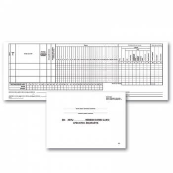 Darbo laiko apskaitos žiniaraštis A5 2 forma
