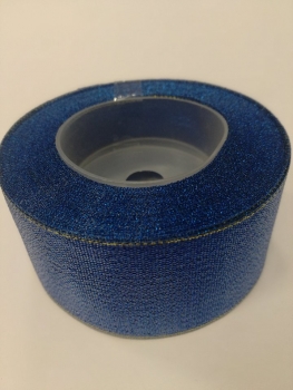 Dekoratyvinė juostelė blizgiais kraštais 38mm x13.7m(15Y) mėlyna