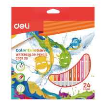 Pieštukai spalvoti akvareliniai trikampiai 24 spalvų +teptukas Color Emotion Deli