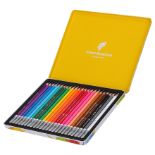 Spalvoti trikampiai 24 spalvų pieštukai, metalinėje dėžutėje Color Emotion Deli