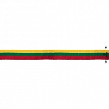 Trispalvė juostelė su LT vėliavos spalvomis 15mm x 2m