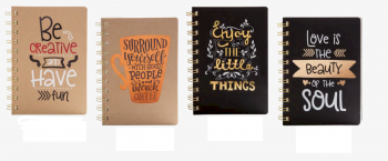 Užrašų knygelė 10,2 x 14,5 cm su spirale, 80 lapų, linija, kietо kartono viršelis