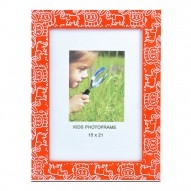 Rėmelis 10x15cm KIDS 1200533 raudonas su ornamentais. medinis