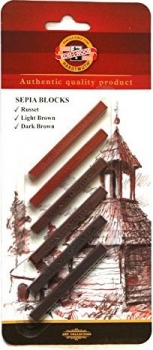 Sepijos rinkinys rudų atspalvių, dailinga 6 vnt