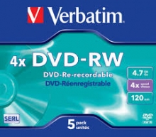 Verbatim DVD-RW 4.7GB 4xMATT SILVER