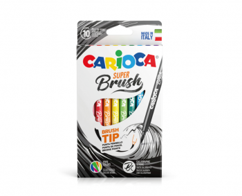 Flomasteriai teptukiniai SUPER BRUSH CARIOCA, 10 spalvų