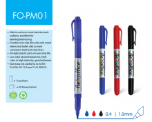 Dvipusis permamentinis markeris (0,4-1mm) FO-PM01 Flexoffice raudonas, mėlynas