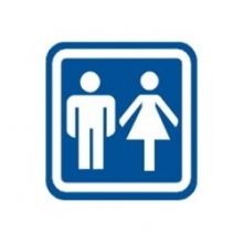 Lipdukas WC moterų, vyrų, bendras PV 100x100mm mėlynas