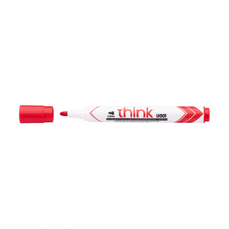 Nutrinamų žymeklių Think rinkinys 4 spalvos apvaliu galu Deli