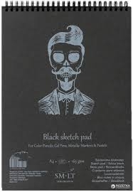 Bloknotas eskizams Authentic A4 30 juodo popieriaus lapų 165gsm su spirale ir kieta nugarėle