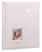 Albumas nuotraukoms DBCL50 BABY'S STARS 29x32cm 60psl. knyginio rišimo, balti lapai, kampučiai