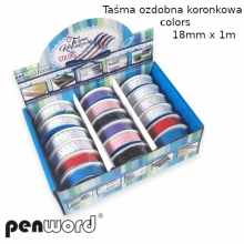 Dekoratyvinė plastikinė lipni juostelė 18mm x 1m COLORS PENWORD