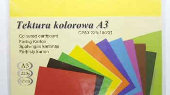 Spalvotas kartonas A3 225g 10 lapų Penword geltonas