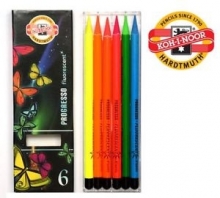 Pieštukai spalvoti fluorescentiniai 6 spalvos PROGRESSO