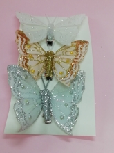 Dekoratyvinis drugelis 8cm 3-jų spalvų