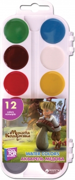Akvareliniai dažai 12 spalvų, plastikinėje dėžutėje GAMMA