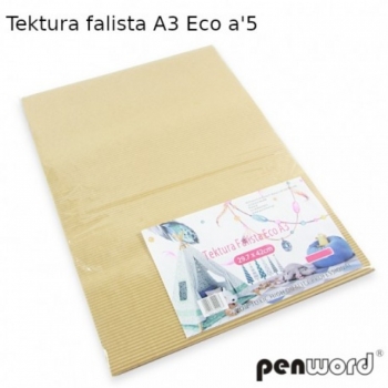 Kartonas gofruotas A3, 5 lapai ECO PENWORD