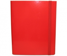 Dėklas A4+ su gumyte, kartoninis, raudonas FLUO INTERDRUK