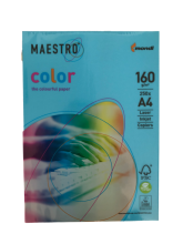 Spalvotas popierius MaestroColor 160 g.250l. A4,mėlynos spalvos