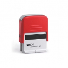 Antspaudas COLOP Printer C10, juodas korpusas, raudona pagalvėlė