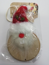 Kalėdinė dekoracija medinė su kepure