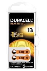 Baterija klausos aparatui DURACELL 13, PR48, 1 vnt.
